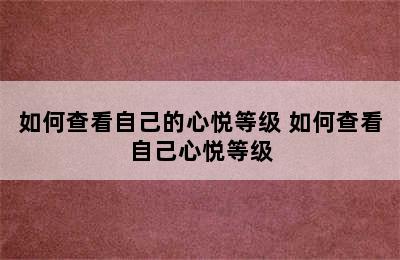 如何查看自己的心悦等级 如何查看自己心悦等级